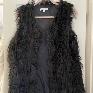 Black fur vest